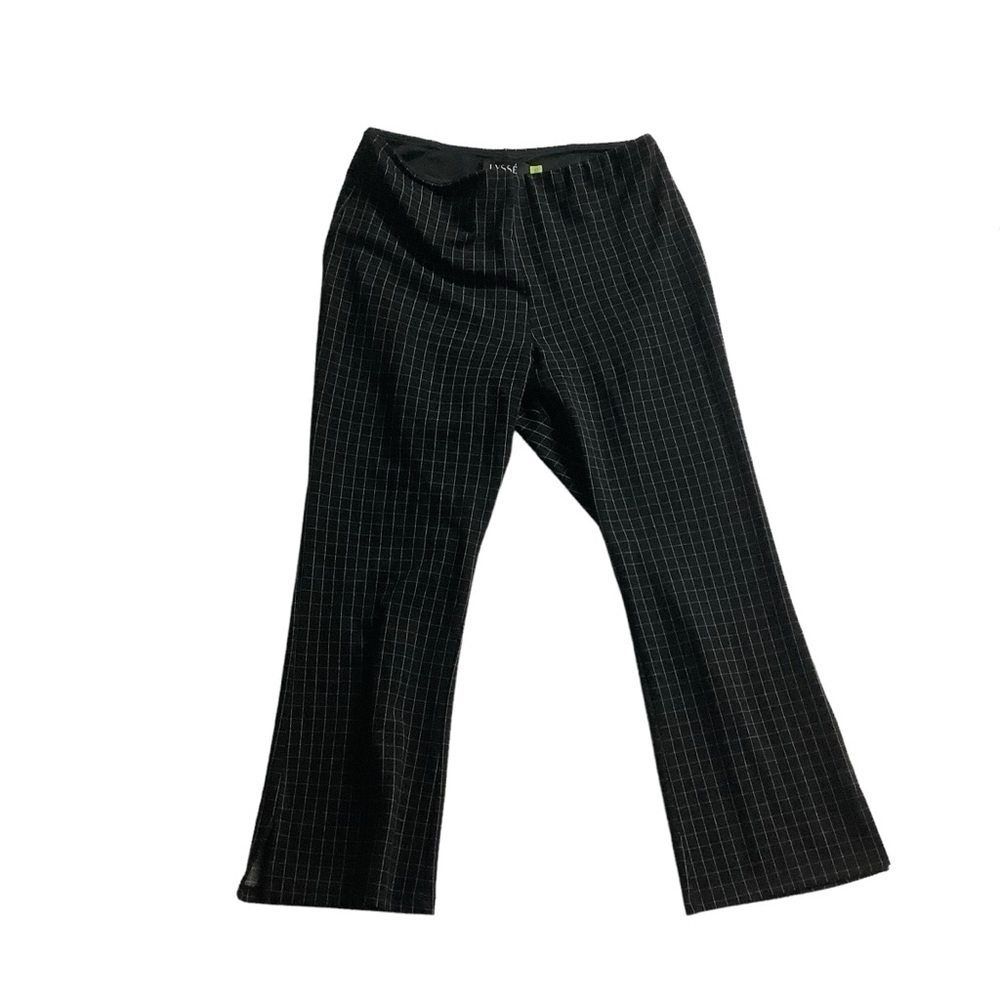 Lysse Black Crop Pull-on Stretch Trouser Size Medium Black / White Checkered